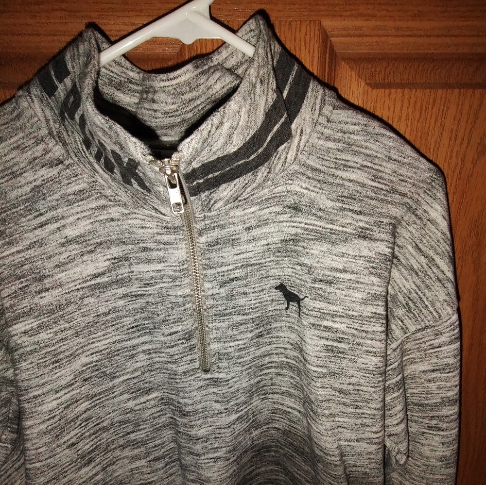 PINK SWEATSHIRT ZIP NECK